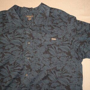 Eddie Bauer Tropical Palm Hawaiian Shirt, Men's XXL